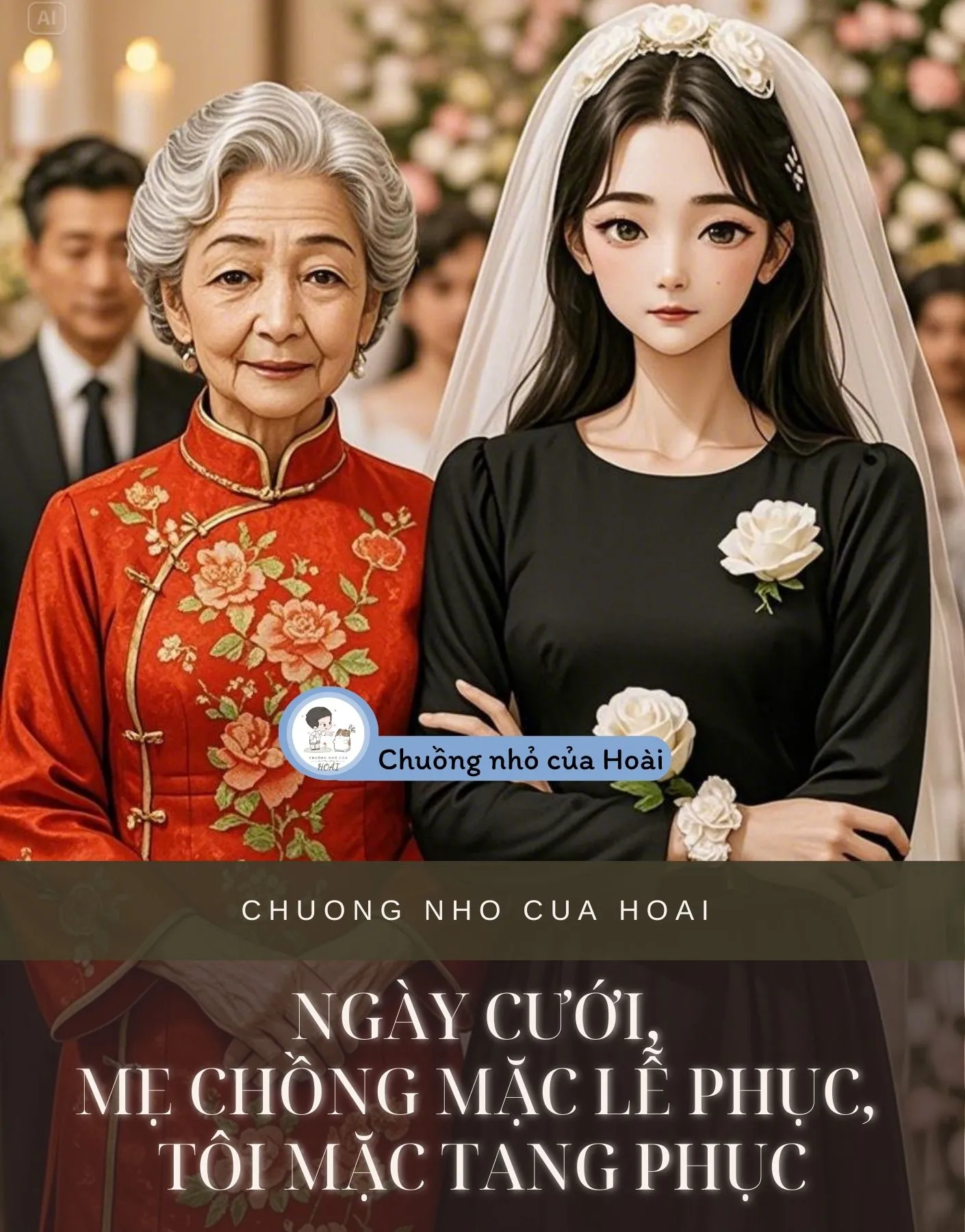 Bìa truyện NGÀY CƯỚI, MẸ CHỒNG MẶC LỄ PHỤC, TÔI MẶC TANG PHỤC